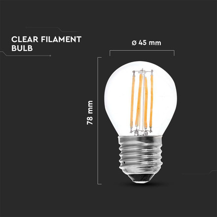 LED Bulb - 4W Filament E27 G45 6500K
