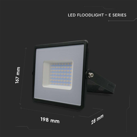 LED Прожектор 50W 3000K Е-Series G2 Черно Тяло SKU 215958 V-TAC