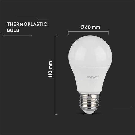 LED Bulb - 10.5W E27 A60 Thermoplastic 3000K 3PCS/PACK