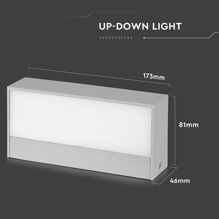 9W LED Up/Down Outdoor Soft Light-Medium 4200K Grey Body IP65