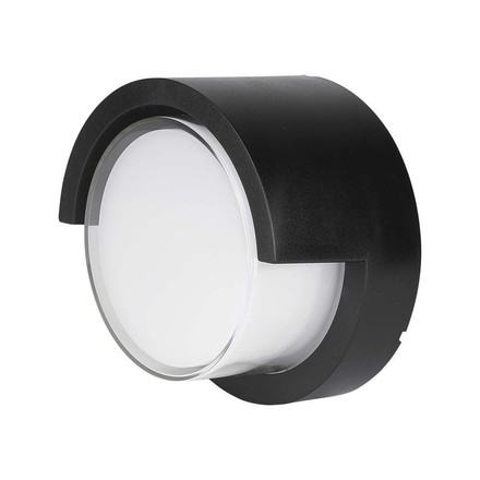 7W LED Wall Light Sami-Frame Black Round 3000K
