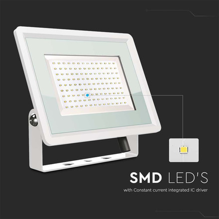 100W LED Floodlight SMD White Body 6400K F-CLASS