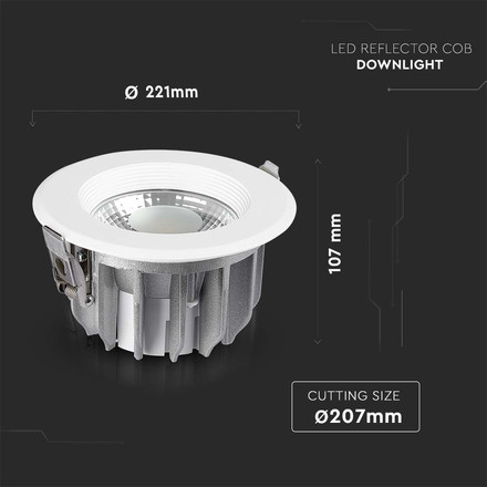 LED Луна 30W 3000К Кръгла A++ 120 лумена на ват SKU 211276 V-TAC
