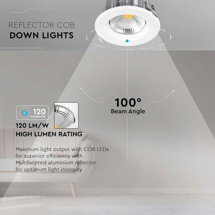 30W LED COB Downlight Reflector  A++ Round 6000K