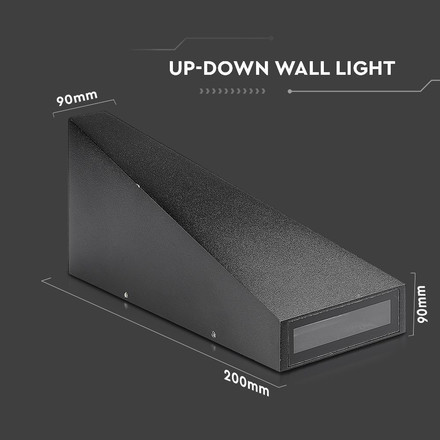 6W LED Wall Light Black Body IP65 4000K