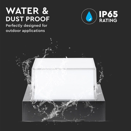 12W LED Wall Light Black Square 4000K