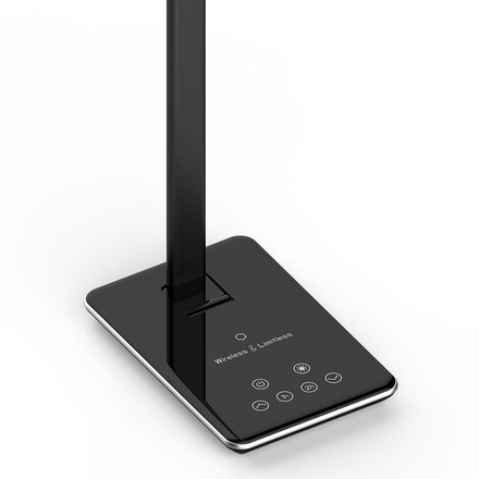 LED Настолна Лампа с безжично зарядно за GSM 4W 3 в 1 Сменяем Спектър Черна Правоъгълна Основа SKU 218600 V-TAC