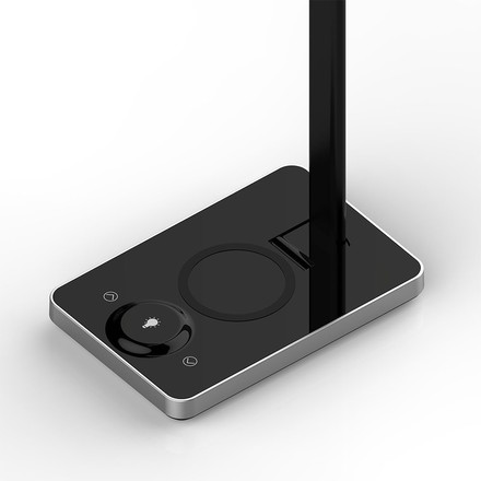 LED Настолна Лампа с безжично зарядно за GSM 7W 3 в 1 Сменяем Спектър Черна Правоъгълна Основа SKU 218602 V-TAC