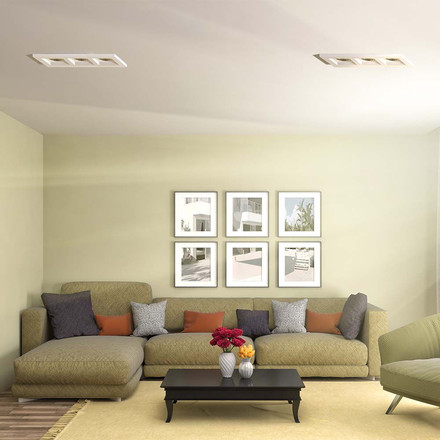 Луничка за таван 3xGU10 Гипс Кръг Бяла SKU 6764 V-TAC