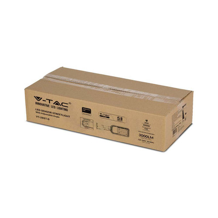 LED Улична Лампа със Сензор 30W 4000K 120 лумена на ват SAMSUNG ЧИП SKU 20430 V-TAC