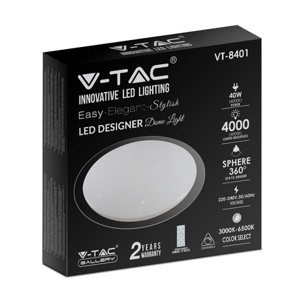 LED Плафон С Дистанционно 20W-40W-20W 3 в 1 Сменяем Спектър Звезди SKU 2114741 V-TAC