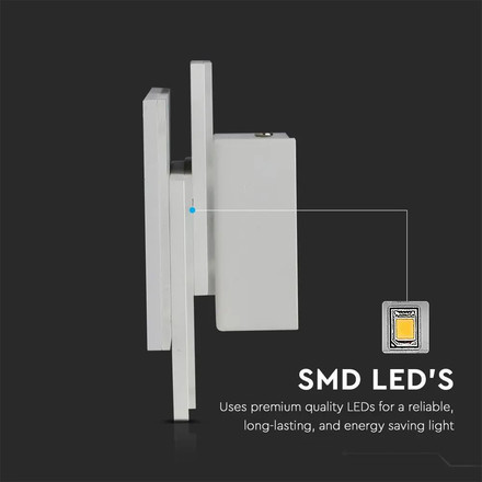 12W LED Wall Light White Body 3000K IP20