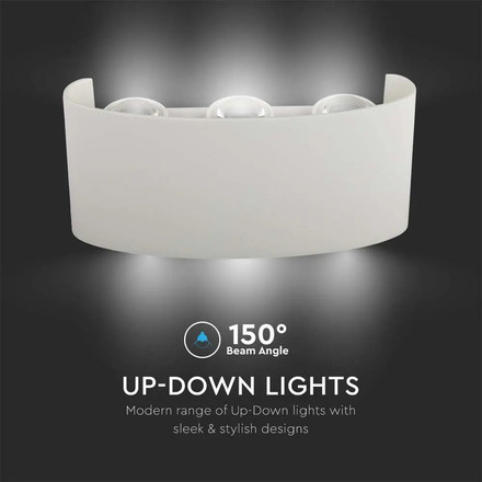 6W LED Wall Light Sand White IP54 4000K