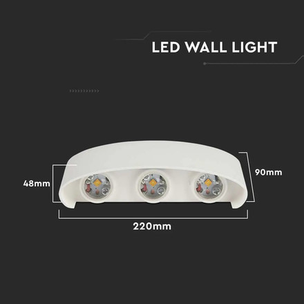 6W LED Wall Light Sand White IP54 4000K