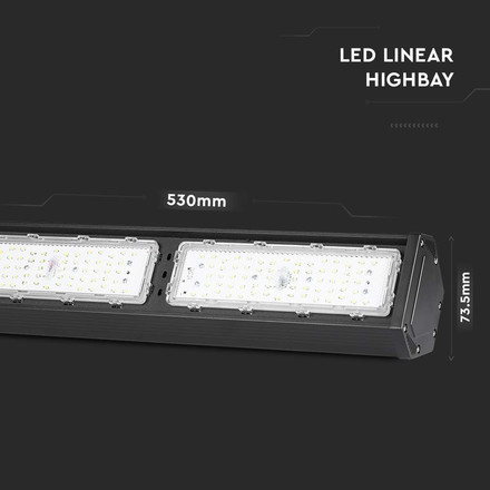 LED Линейна Камбана SAMSUNG ЧИП - 100W Черно Тяло 6400К 120LM/W SKU 21892 V-TAC
