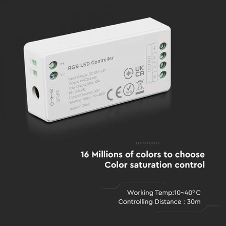 Контролер за едноцветна LED лента 2.4GHz SKU 2911 V-TAC