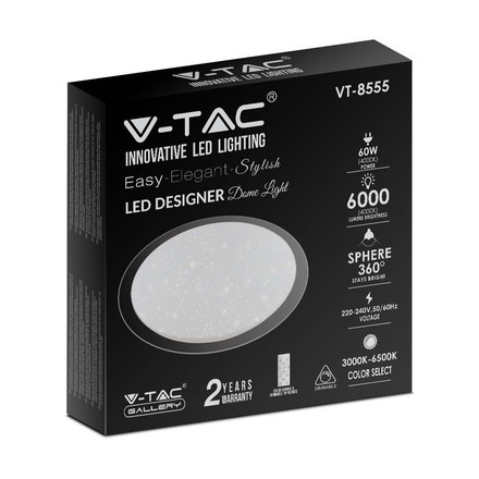 LED Плафон С Дистанционно 30W-60W-30W 3 в 1 Сменяем Спектър Звезди SKU 2114551 V-TAC