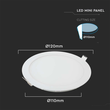 6W LED Premium Panel Downlight - Round 3000K