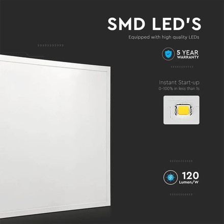 LED Panel 36W 595x595mm Backlit  120Lm/W 4000K