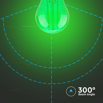 LED Bulb - 2W Filament E27 G45 Green