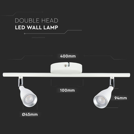 9W Led Wall Lamp 3000K White