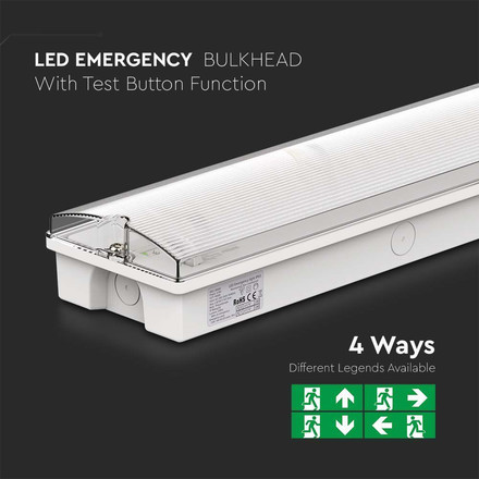 3W LED Emergency Light With Self Test Button 6400K