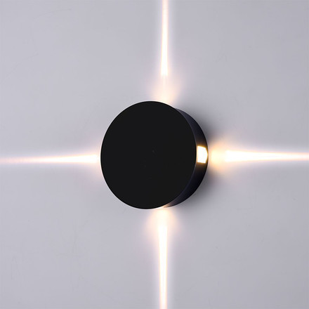 Аплик за стена 4W 3000К IP65 Черно Тяло Кръг SKU 218215 V-TAC