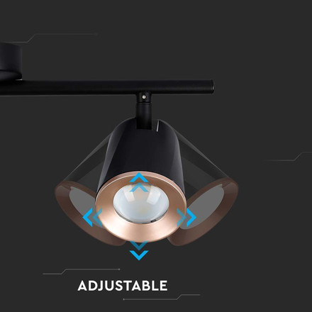 Аплик за стена 18W 4000К Троен Спот Черно Тяло SKU 218261 V-TAC