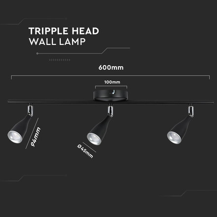 13.5W Led Wall Lamp 3000K Black