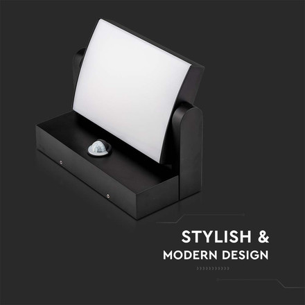 Аплик за стена със сензор 20W 4000К IP65 Черно Тяло SKU 2941 V-TAC