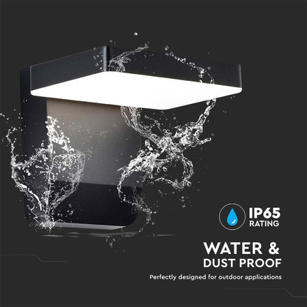 Аплик за стена 20W 3000К IP65 Черно Тяло Квадрат SKU 2944 V-TAC