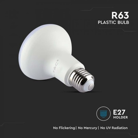 LED Bulb - SAMSUNG CHIP 8.5W E27 R63 Plastic 4000K