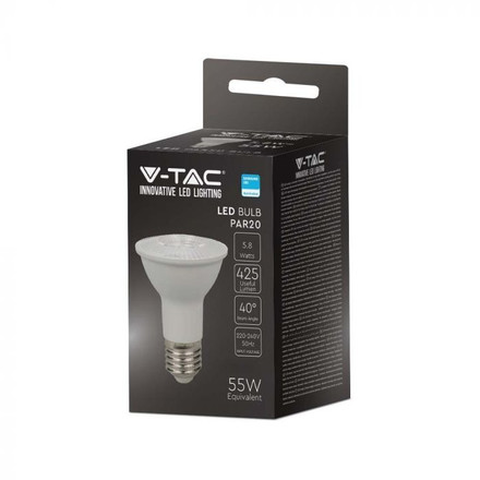 LED Bulb - SAMSUNG CHIP 5.8W E27 PAR20  Plastic 3000K