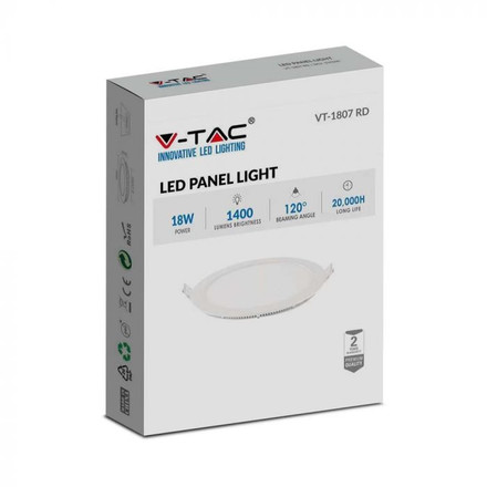 18W LED Premium Панел - Кръг 3000K SKU 214860 V-TAC