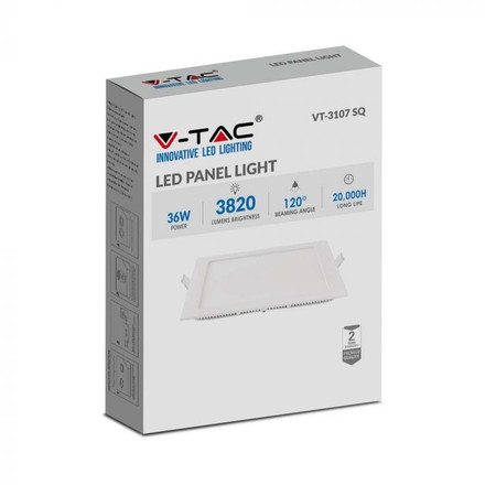 36W LED Premium Панел - Квадрат 6400K SKU 216431 V-TAC