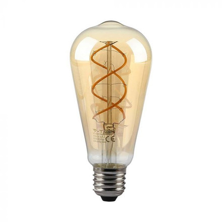 LED Bulb - 4.8W Filament E27 ST64 Amber Cover Curve Shape 1800K
