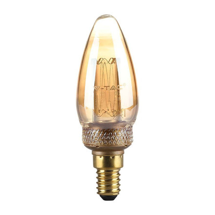 LED Bulb - 2W Filament E14 Amber Art Candle 1800K