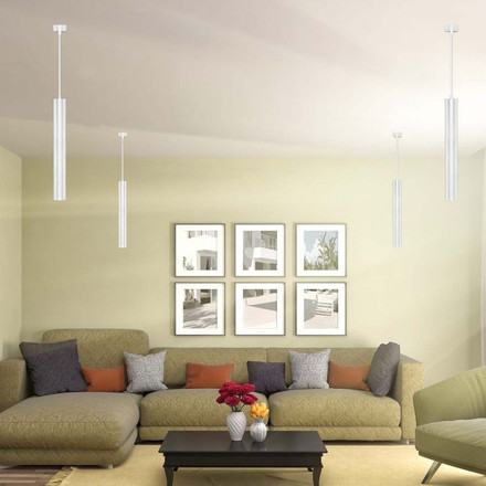 1xGU10 Корпус Пендел Бял D:60x500MM SKU 6780 V-TAC