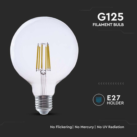 LED Bulb - 4W  Filament E27 G125 Clear Cover 4000K