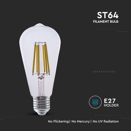 LED Крушка Е27 4W 4000К ST64 Филамент SKU 2997 V-TAC