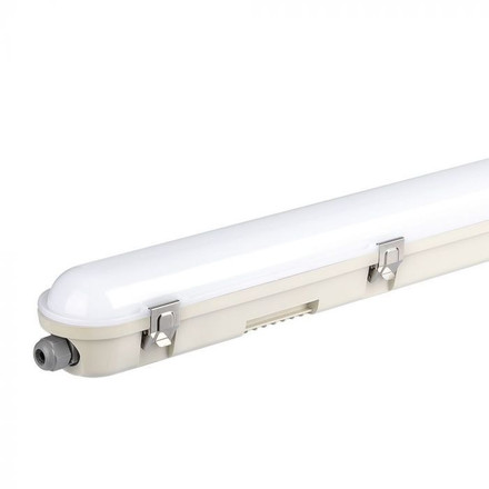 LED Waterproof Fitting M-SERIES 1500mm 48W 6400K Milky Cover SS Clip 120LM/W