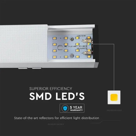 LED Linear Light SAMSUNG CHIP - 40W Hanging Suspension White Body 4000K 1200x50x65mm