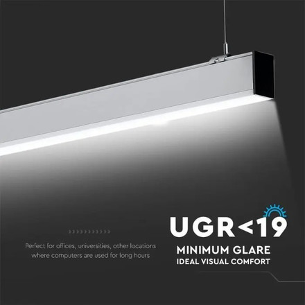 LED Linear Light SAMSUNG CHIP - 40W Hanging Suspension White Body 4000K 1200x50x65mm