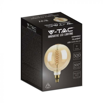 LED Bulb - 8W Filament E27 G200 Dimmable 1800K