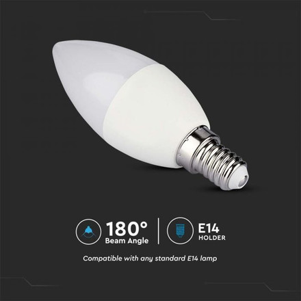 LED Bulb Candle 4.8W E14 With RF Control RGB + 3000K Dimmable