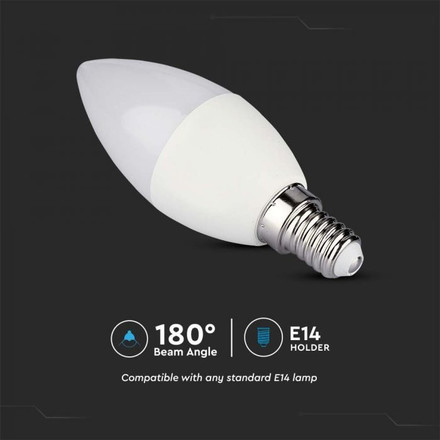 LED Крушка Е14 4.8W RGB+4000K Димираща с Дистанционно SKU 2929 V-TAC