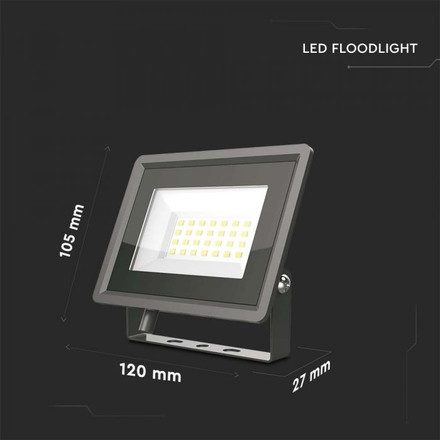 20W LED Floodlight SMD Black Body 6400K