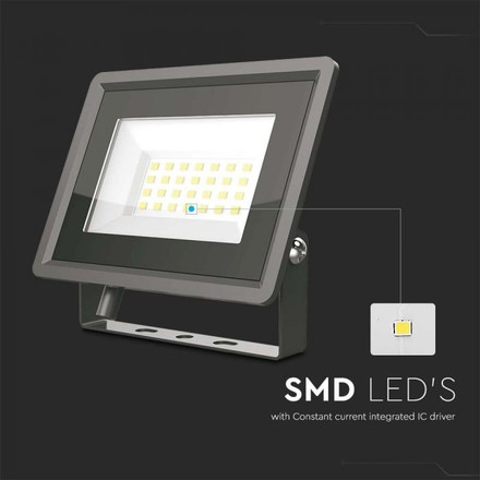 LED Прожектор 20W 6400К Черно Тяло SKU 6739 V-TAC