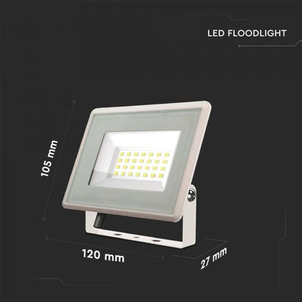 20W LED Floodlight SMD White Body 3000K