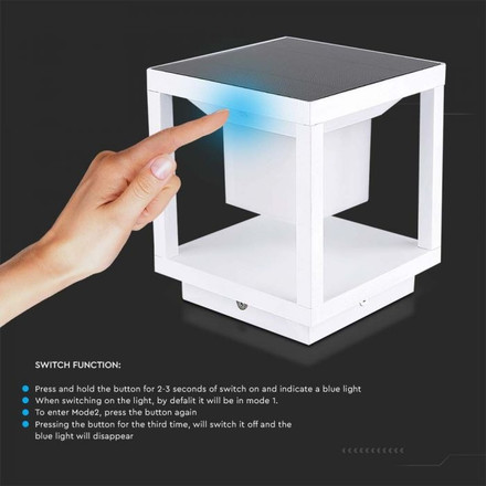 LED Solar Pillar White Body 3000K